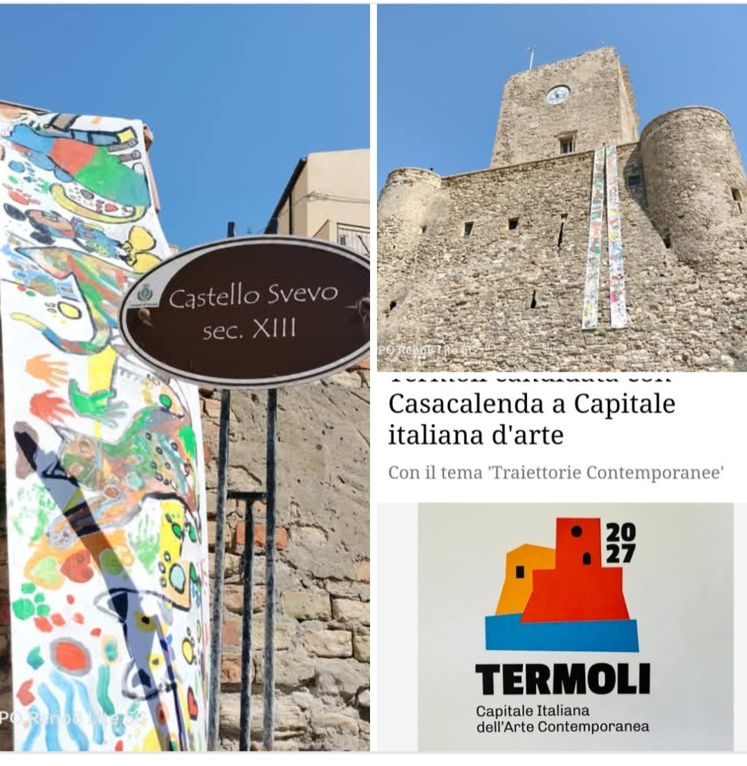 Lo striscione sulla torre della fortezza Sveva di Termoli